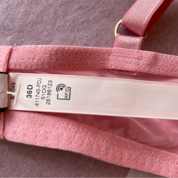 Victoria’s Secret Dream Angels Lined Demi Bra Peach Pink Gold Lace Size 36D - Picture 11 of 11